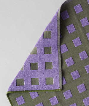 Squares Tea Towel - Lilac/Olive