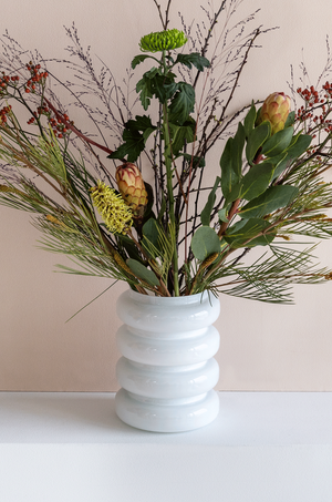 Big White Groovy Vase