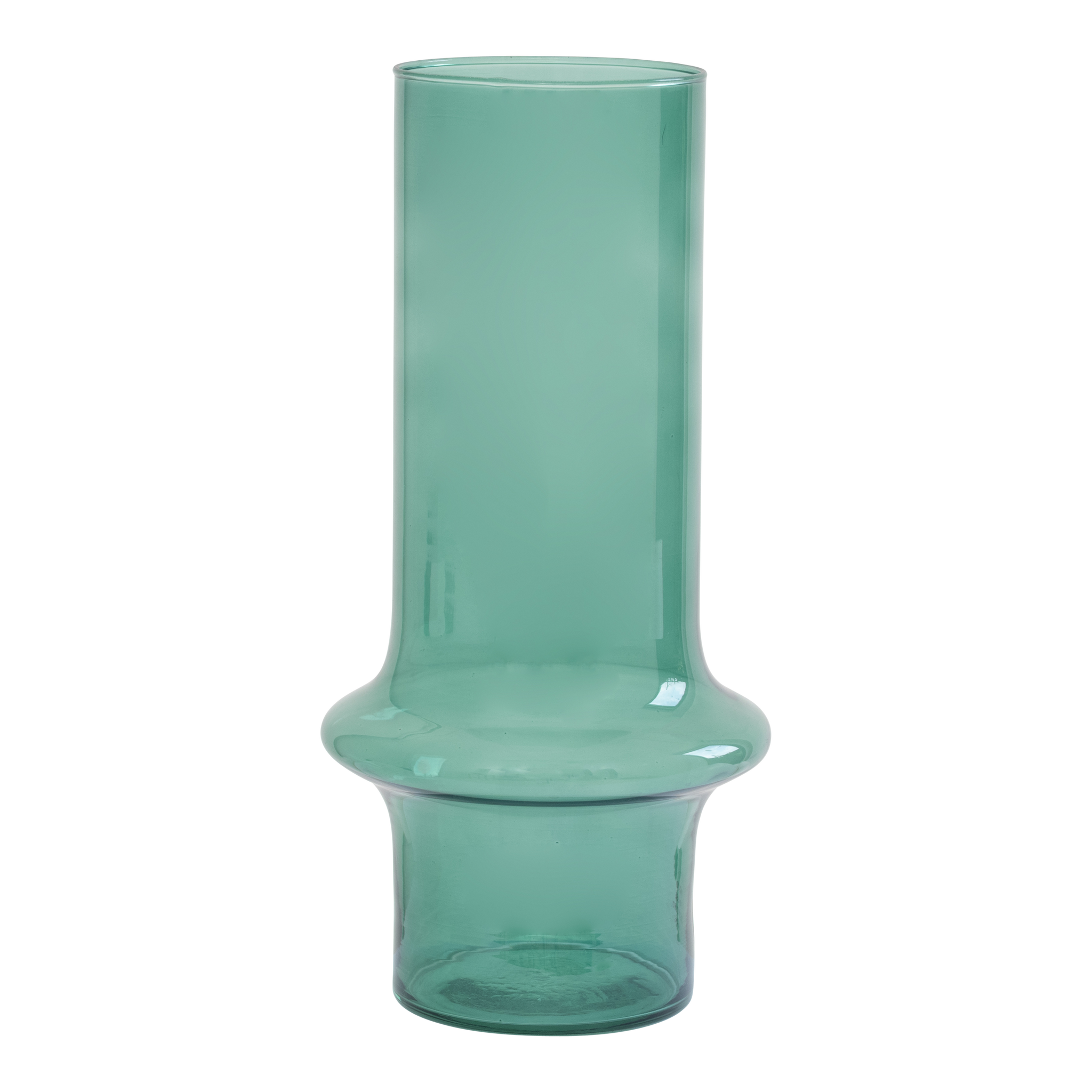 Teal Recycled glass Cylinder Vase