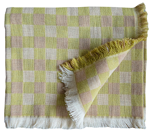Green Poppy Woven Blanket