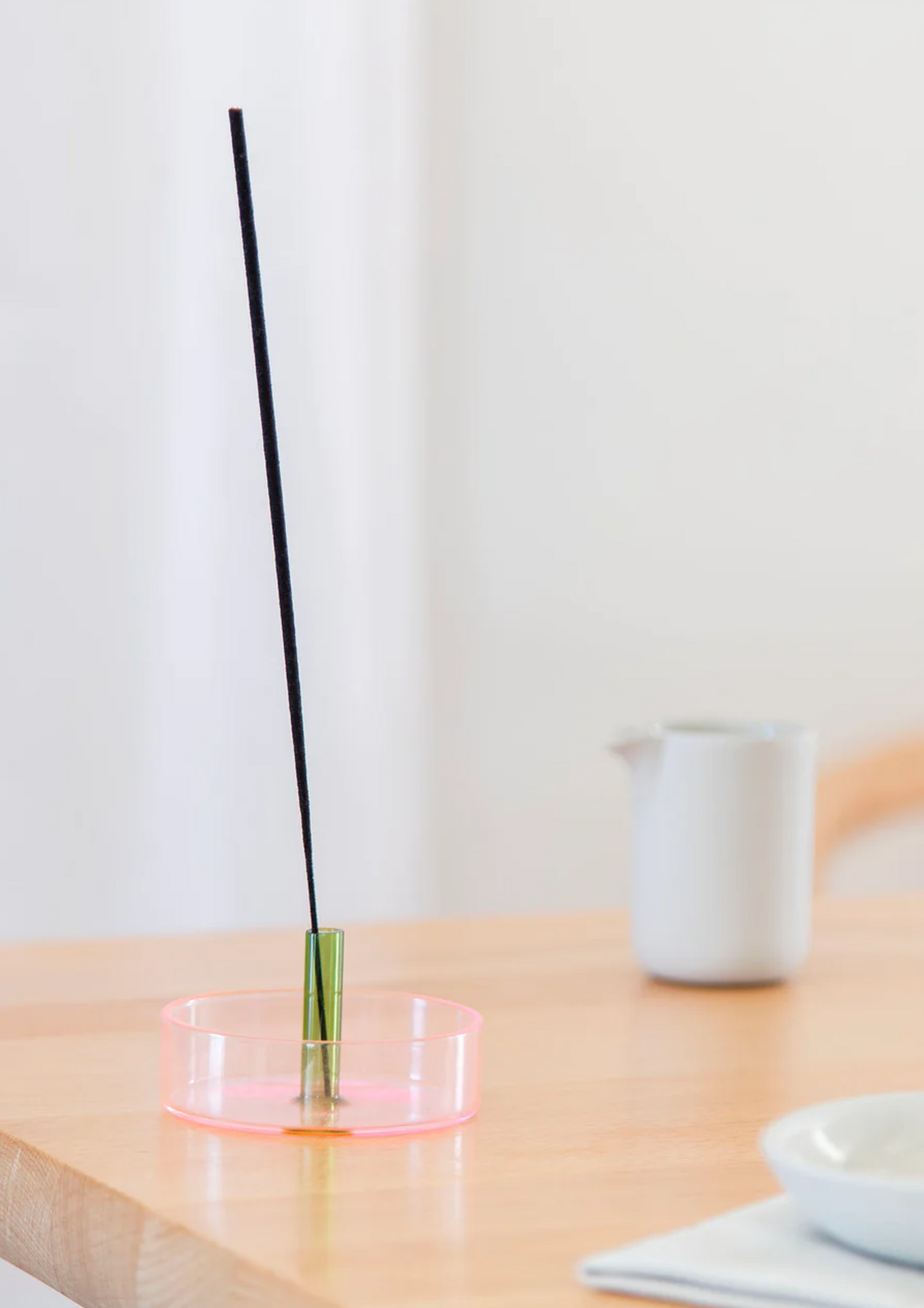Duo Tone Glass Incense Holder - Pink/Green