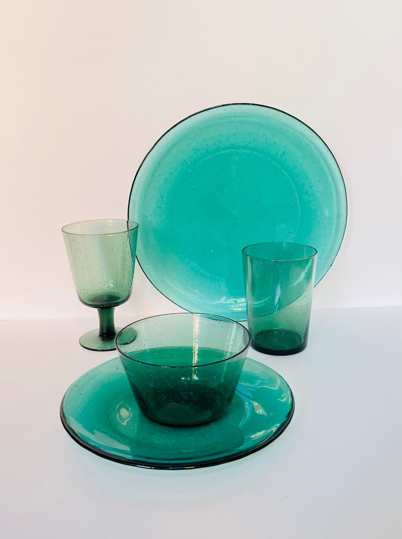 Turquoise glass plates deals