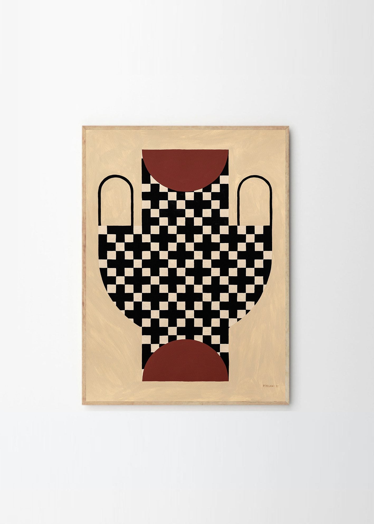 'Vase with Cross Pattern' Art Print