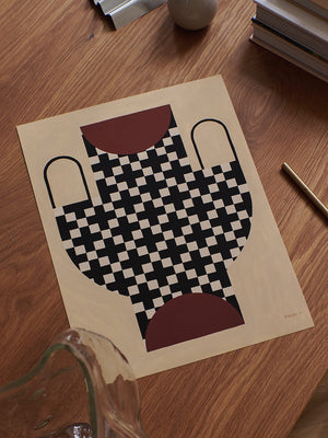 'Vase with Cross Pattern' Art Print