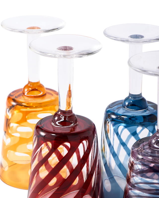 Tubular Wine Glass- 4 colours available