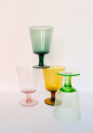 Recycled Bubble Wine Glass - various colours