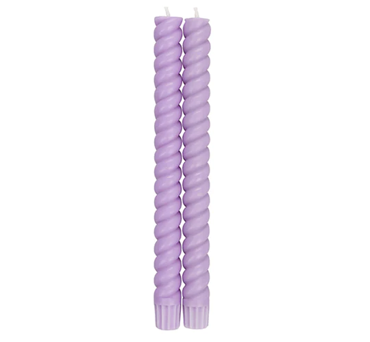 Set of 2 Spiral Candles - various colours