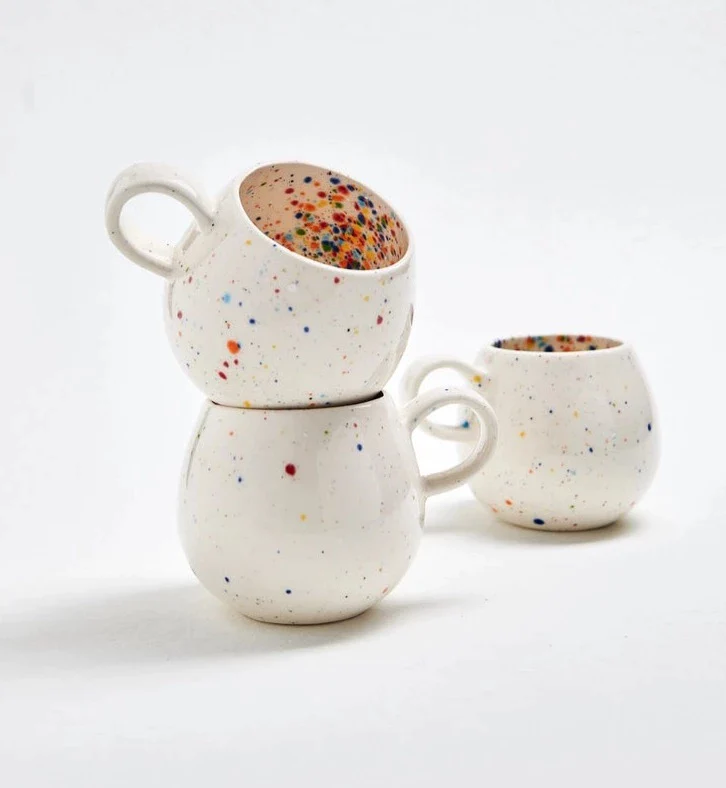 Espresso Confetti Party Handmade Mug - various colours