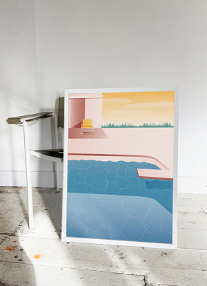 Dive - swimming pool print